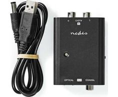Nedis AV adapteris Nedis ACON2508BK garso failų keitiklis Juodas