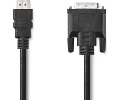 Nedis AV adapteris Nedis CCGL34800BK20 laido adapteris 2 m HDMI Type A (standartinis) DVI-D Juodas