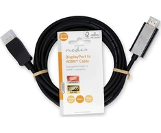 Nedis AV adapteris Nedis CCGL37100BK30 laido adapteris 3 m HDMI Type A (standartinis) DisplayPort juodas
