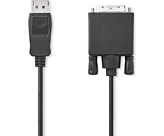 Nedis AV adapteris Nedis CCGL37200BK20 kabelio adapteris 2m DisplayPort DVI-D juodas