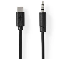 Nedis CCGL65950BK10 kabelis audio 1 m USB C 3.5mm Juodas