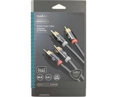 Kabelis Nedis RCA (Cinch) x2 - RCA (Cinch) x2 5m juoda (CATB24200GY50)