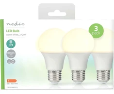 Nedis LBE27A602P3 LED lempa Šiltai balta 2700 K 8,5 W E27 F