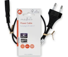 Nedis maitinimo kabelis Nedis CEGL11040BK05 maitinimo kabelis juodas 0,5 m C7 skydelis