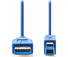 Nedis USB-A – USB-B USB laidas 3 m mėlynas (CCGP61100BU30)