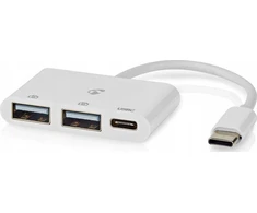 Nedis USB HUB Nedis CCGB64785WT01 USB 2.0 Type-C šakotuvai ir šakotuvai 5000 Mbit/s Balta