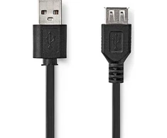 Nedis USB kabelis 16 deb. USB-A - USB-A 1 m juodas (CCGL60010BK10)