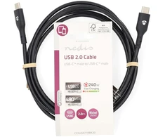 Nedis USB kabelis Nedis CCGL60710BK20 USB kabelis USB 2.0 2m USB C juodas