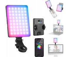 Neewer LED RGB 5W asmenukių vaizdo įrašų lempa + telefono klipsai su 1/4 colio ISO „Bluetooth“ ryšiu / VL67C