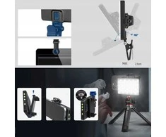 „Neewer“ žiedinė RGB LED lempa, 5 W, asmenukių vaizdo įrašų fotografavimui + telefono laikiklis, 1/4 colio ISO, „Bluetooth“ / VL67C