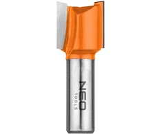 Dviejų griovelių galinis freza, TCT, 20 x 19 mm, 12 mm kotas