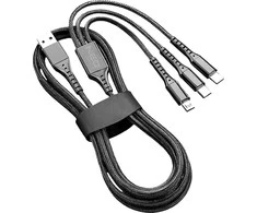 Kabel Trijų jungčių įkrovimo ir duomenų sinchronizavimo laidas, 1,2 m