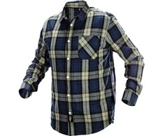Koszula Tamsiai mėlyni, alyvuogių ir juodi flaneliniai marškiniai, XL dydis
