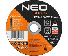 Metalo ir nerūdijančio plieno pjovimo diskai NEO TOOLS 08-720 (125 x 1,0 x 22,2 mm, 25 vnt.)