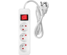 Przedłużacz Prailginimo laidas 1,5 m, 3 x 1,5 mm2, 3G, baltas, ĮJUNGTA/IŠJUNGTA