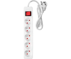 Przedłużacz Prailginimo laidas 1,5 m, 3 x 1,5 mm2, 5G, baltas, ĮJUNGTA/IŠJUNGTA