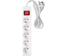 Przedłużacz Prailginimo laidas 3 m, 3 x 1,5 mm2, 5G, baltas, ĮJUNGTA/IŠJUNGTA