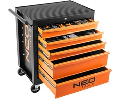 Dirbtuvių spintelė NEO TOOLS 84-214-6 su 117 įrankių, 5 stalčiai