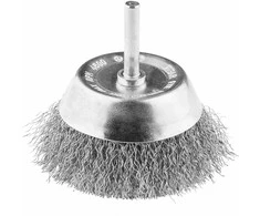 Szczotka Vielinis taurės formos šepetys, 70 mm, gofruota viela, INOX, su 6 mm kotu