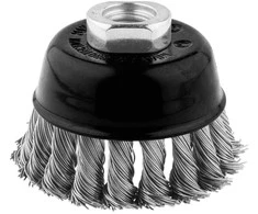 Szczotka Vielinis taurės formos šepetys, 80 mm, susukta viela, INOX, M14