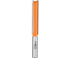 Neo Tools Ilgas dviejų griovelių galinis freza, TCT, 10 x 50 mm, 8 mm kotas