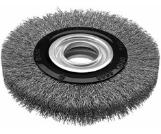 Szczotka Vielinis diskinis šepetys 125 x 20 mm, gofruota viela, INOX