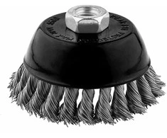 Szczotka Vielinis taurės formos šepetys 100 mm, susukta viela, INOX, M14