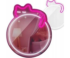 Neon MIRROR LED SLEEPING CAT baltas rožinis FMNE03 Forever Light