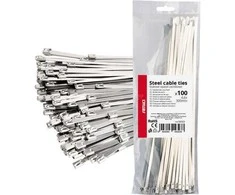 Nerūdijančio plieno metaliniai kabelių raiščiai 4,6x300 mm 100 vnt. amio-04323
