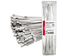 Nerūdijančio plieno metaliniai spaustukai 4.6x400mm 100vnt amio-04325