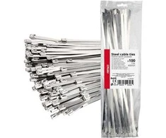Nerūdijančio plieno metaliniai kabelių raiščiai 7,9x400 mm 100 vnt. amio-04326