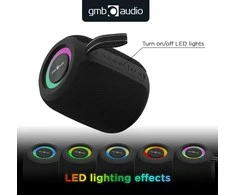 Garsiakalbis Gembird Nešiojama kolonėlė GEMBIRD Juodas Portable/Wireless Bluetooth SPK-BT-LED-05-BK