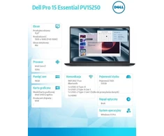 Nešiojamas kompiuteris Dell Pro 15 Essential PV15250 i7-1355U / 16 GB / 512 GB / W11 Pro (PV15250_RPLU_007_P)