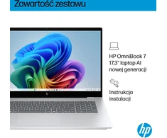 Nešiojamas kompiuteris HP OmniBook 7 NG AI 17 - Ultra 7 258V | 17,3" Dotyk | 32GB | 1TB | W11H | Sidabrinė