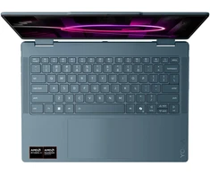 „Lenovo Yoga 7 Gen 11“ 14AGP11 „Ryzen AI 5 435“ 14 colių įstrižainės WUXGA lietimui jautrus OLED ekranas, 400 nitų, 60 Hz, blizgus, 16 GB LPDDR5X-8000 SSD, 512 bitų „Radeon 840M“ vaizdo plokštė, 5,0 MP + IR, 70 Wh, „Windows 11 Tidal Teal“