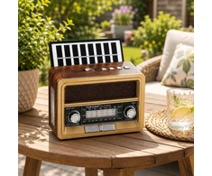 Nešiojamas retro radijas „EcoBox“ Netta su saulės baterija (Ecobox)