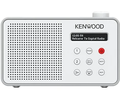 Nešiojamasis radijas JVC Kenwood CR-M25DAB DAB Plus – automatinis saugos įspėjimas – baltas ir sidabrinis