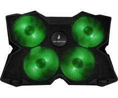 Nešiojamojo kompiuterio aušinimo padėklas, Bora, šviečiantys ventiliatoriai, juoda, SureFire, 4 ventiliatoriai
