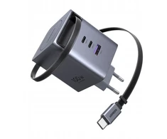 Ugreen 65828 Nexode 100W GaN įkroviklis su ištraukiamu USB-C kabeliu