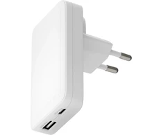 dbramante1928 Pro – plonas įkroviklis ES/JAV – USB-C 45W + USB-A 30W – W, skirtas naudoti patalpose, kintamosios srovės, baltas