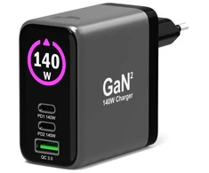 Nešiojamojo kompiuterio maitinimo adapteris Port Designs CHARGER GAN 140W/902140PEU PORT DESIGNS