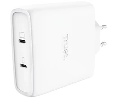 Nešiojamojo kompiuterio maitinimo adapteris Trust GaN Įkroviklis MAXO 100W 2-Port, USB-C, balta