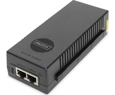 Digitus 10 Gigabit Ethernet PoE+ Injektor, 802.3at, 30 W, PoE-Injektor - juodas