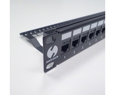 NETRACK 104-20 patch panel Keystone 19 colių 24 jungtys UTP su lentyna