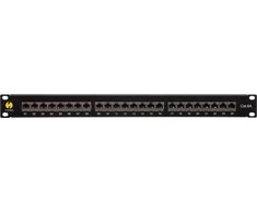 NETRACK 104-19 patch panel 19inch 24-jungtys kat. 6A FTP su lentyna
