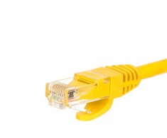NETRACK BZPAT16Y pataisomasis kabelis RJ45 be kliūčių Cat 6 UTP 1m geltonas