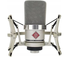 Neumann TLM 102 NI studijos rinkinys - didelės diafragmos kondensatorinis mikrofonas su amortizuojančiu laikikliu, nikeliuotas
