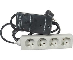 Neutralle EASY-OFF 230V atsarginis maitinimo kabelis su nuotolinio valdymo pulto aktyvavimu, CEE7 (šakė) - 4x lizdas, Maks. 2300W, juoda, energijos sąnaudos