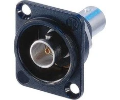 Neutrik Neutrik NTR-NBB75DFIB, BNC, juoda, sidabrinė, žalvaris, polioksimetilenas (POM), PTFE, cinko plienas, IEC 6016908, MIL 348A, 26 mm, 34 mm