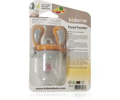 Naujiena! Specialus pasiūlymas! Kidsme Food Feeder kūdikio maitinimo prietaisas kietam maistui (didelis) gintarinės spalvos nuo 6 mėn. 160337AM